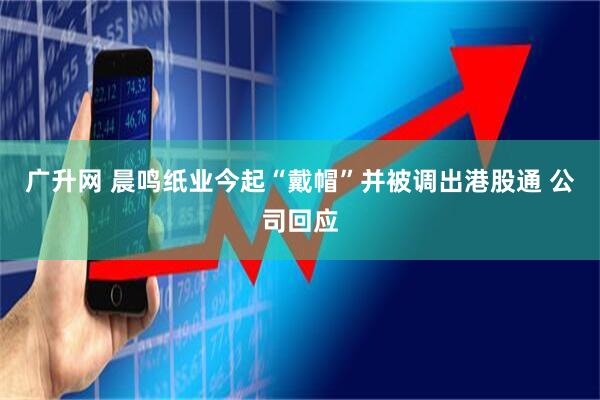 广升网 晨鸣纸业今起“戴帽”并被调出港股通 公司回应