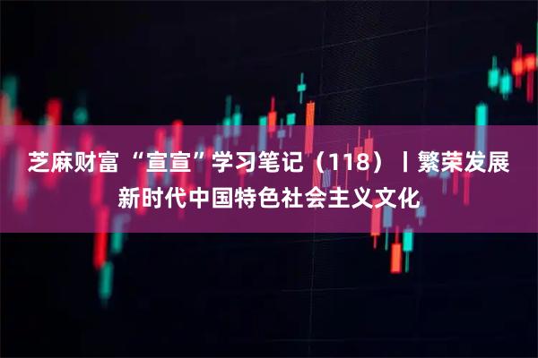 芝麻财富 “宣宣”学习笔记（118）丨繁荣发展新时代中国特色社会主义文化