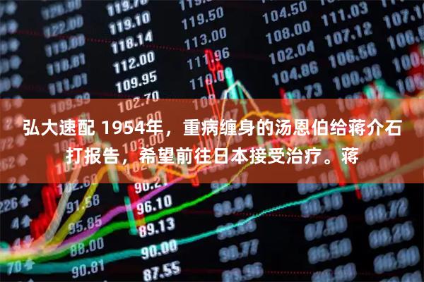 弘大速配 1954年，重病缠身的汤恩伯给蒋介石打报告，希望前往日本接受治疗。蒋